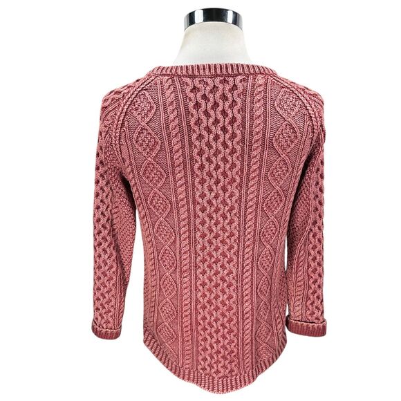 LL Bean Signature Fisherman Tunic Side Zip Sweater Women’s Small Burnt Rose Pink - Picture 6 of 11